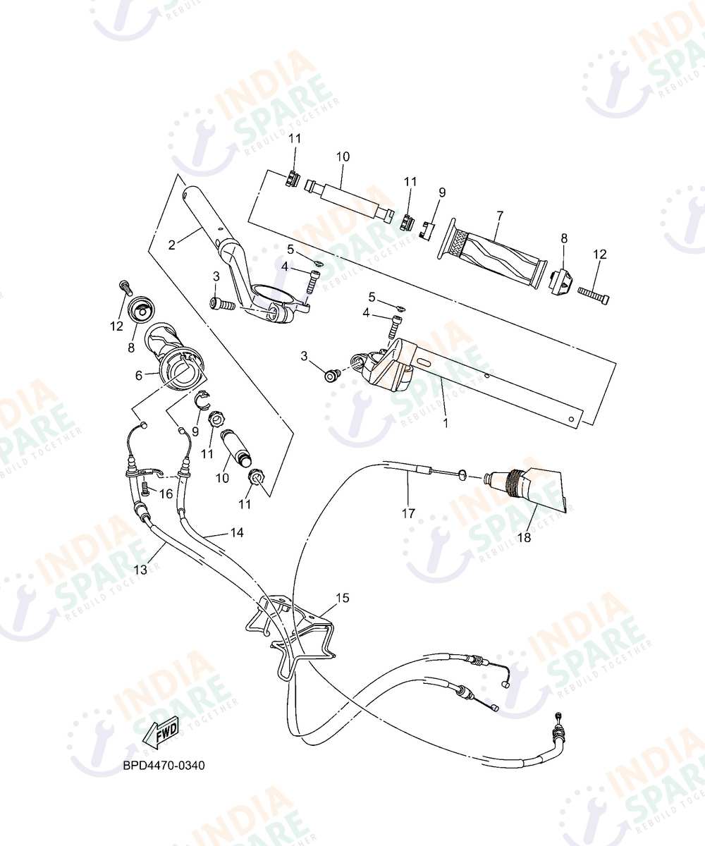 YAMAHA DM48 R15 V4 Series STEERING HANDLE & CABLE